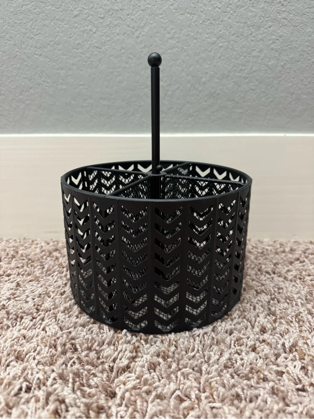 Rotating Black Metal Pen and Marker Organizer - Desk Caddy